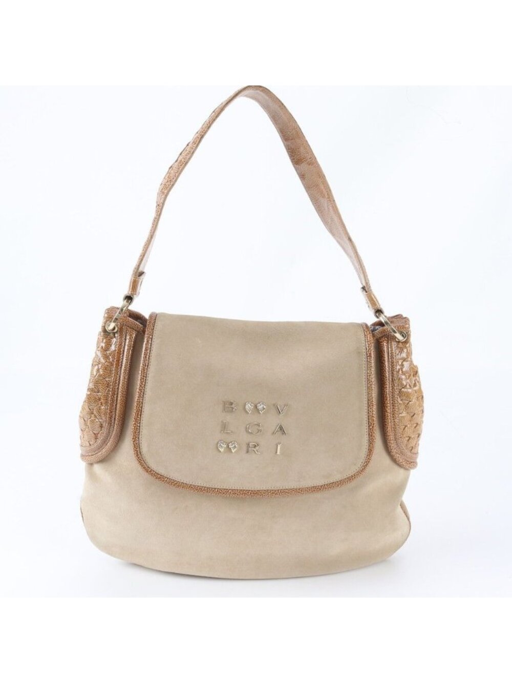 Bvlgari Flap Shoulder Bag Hand Leather